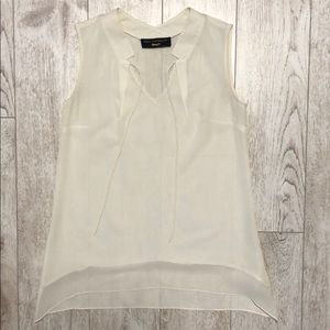 Paul Costelloe white ivory sleeveless blouse S